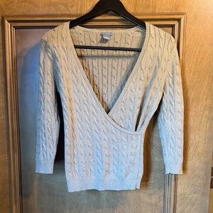 Women's Cable Knit Sweater - light brown